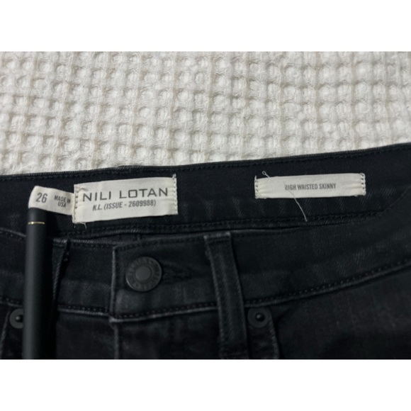 Nili Lotan Jeans Women’s Black Gray 26 High Waisted Skinny Basalt Wash Denim - Picture 10 of 13